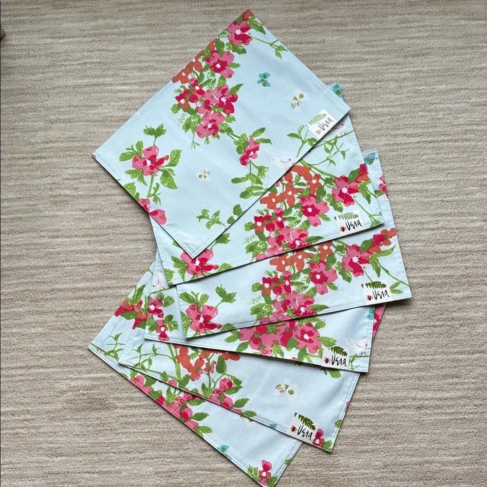 Set of 6 Vera Neumann Bardwil Linens Placemats Hellooo SPRING BLOSSOM Floral